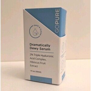 NIB Go Pure Dramatically Dewey Serum Triple Hyaluronic Acid Complex Hibiscus
